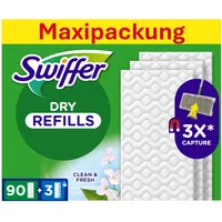 Swiffer Bodenwischer Nachfüllpackung, 90 Trockene Und 3 Feuchte Bodentücher, Nimmt Schmutz Auf Und Schließt Ihn Ein