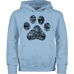 Shirtracer Hoodie »High Five Hunde Pfote - Tiermotiv Animal Print - Kinder Premium Kapuzenpullover« pullover 152 pfote - hoodie pfoten - kapuzenpullover hundepfote blau 152 (12/13 Jahre)