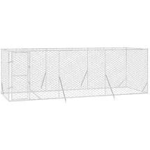 vidaXL Hundezwinger 6 x 2 x 2 m Stahl Silber