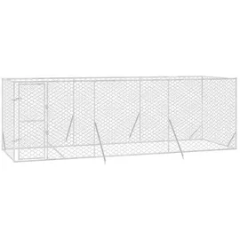 vidaXL Hundezwinger 6 x 2 x 2 m Stahl Silber