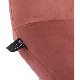 Svita Lynn Loungesessel Cocktailsessel Clubsessel Polsterstuhl ohne Armlehnen Goldene Beine Samt-Polster Altrosa