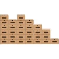 30er Set Schuhboxen Aufbewahrung Karton Pappe mit Schubladen Kiste stapelbar bb