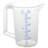 Hünersdorff Messkanne 500 ml, PP, 2 Skalen geschlossener Griff, transparent