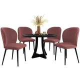 MIRJAN24 Stuhl Cleo (1 Stück), Beine aus Metall, 59x50x87 cm rosa