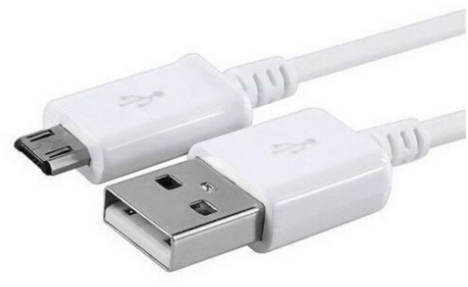 IK-Handelsgruppe Ladekabel Für Samsung, Smartphone-Kabel, USB Typ B, USB Typ A, Kabellänge 1 Meter, Weiß, Schnellladung weiß