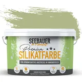 SEEBAUER diy Silikatfarbe Hellgrün 10L für Innen (No. 712 Mystic Bamboo) Atmungsaktive Mineralfarbe für Allergiker - Abwaschbare Wandfarbe - Grüntöne hohe Deckkraft