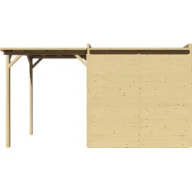 BERTILO KONIFERA Beno 2 Plus Fineline Flachdach", BxT: 373x170 cm mit Anbaudach