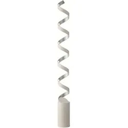 Licht-Erlebnisse Stehlampe MALNEY Spiralen-Design Aluminium Weiß Silber 10x LED 30W LE116007