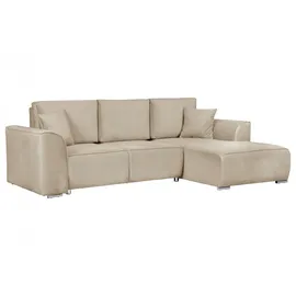 OTTO home Ecksofa OTTO HOME "BEATRICE optionale Schlafsofa mit Bettkasten, B/T/H: 265/170/86 cm", beige (creme), B:265cm H:86cm T:170cm, 100% Polyester, Sofas, Ecksofa, L-Form, wahlweise auch mit Bettfunktion und Bettkasten