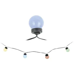 EDM LED-Girlande, feste Kugelbirnen für den Außenbereich, mehrfarbig (sanfte Farben), 20 LEDs, 12,5 m