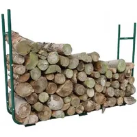 Toolland Kaminholzregal Holz, Stahl 150-220 x 21-30 x 105 cm grün