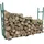 Toolland Kaminholzregal Holz, Stahl 150-220 x 21-30 x 105 cm grün