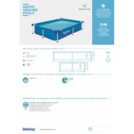 BESTWAY Steel Pro Stahlramenpool 221 x 150 x 43 cm 56401