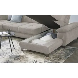 Möbel Kraft Wohnlandschaft Mikrofaser 3-Sitzer Grau