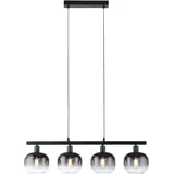 just light. Zea 4-flg. E14 68 cm schwarz/Rauchglas