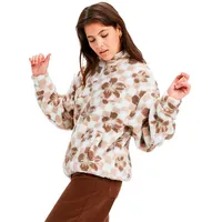 Roxy Jive Talking Bonded Fleece Jacke - Egret Hibi