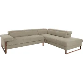 W.Schillig Eckcouch Leder 3-Sitzer Braun
