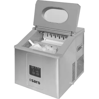 Saro Eiswürfelbereiter – 15 kg / 24 h – Edelstahl – 3 Eisgrößen wählbar – Wassertank 2 L – Vorratsbehälter 1,4 kg – Modell EB 15 PRO