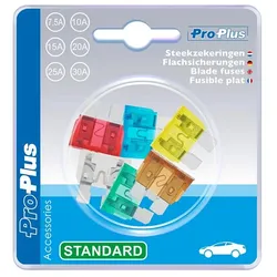 ProPlus 490342 Satz Flachsicherungen Standard sortiert 6 Stück im Blister KFZ-Sicherungen