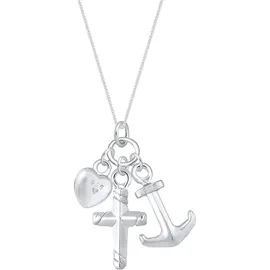Elli Halskette Kreuz Herz Anker 925 Silber