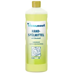 Spülmittel Cleanscout Handspülmittel mit Citruskraft 1 L fettlösend, hautmild, Konzentrat sparsam in der Anwendung