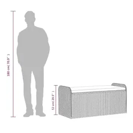 vidaXL Sitzbank 115 x 51 x 52 cm Grau