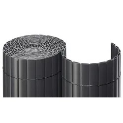 Balkonverkleidung Kunststoff Anthrazit – blickdichte & UV-beständige PVC-Sichtschutzmatte mit Nylonbindung, 3 m Rolle – für Balkon & Terrasse