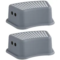 Home4You Tritthocker Kunststoff 36 x 13 x 24 cm Grau