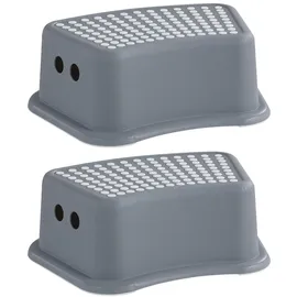 Home4You Tritthocker Kunststoff 36 x 13 x 24 cm Grau