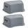 Home4You Tritthocker Kunststoff 36 x 13 x 24 cm Grau