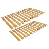 Möbel-Eins DOPPELPACK 2x Lattenrost Rollrost rahmenlos 90x200 cm je 15 Federleisten Buche