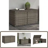 Vidaxl - Gartenschrank Grau 110x55x60,5 cm Poly Rattan - Outdoor-Schrank - Gartenschrank - Stauraum - Gartenorganisation - Wetterfest