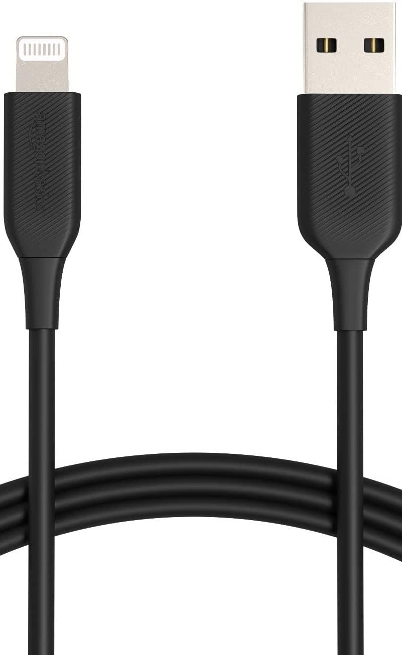 Amazon Basics Verbindungskabel Lightning auf USB-A, MFi-zertifiziertes Ladekabel für iPhone, schwarz, 0.9 m