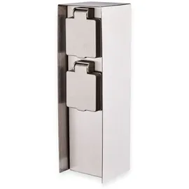 DIEBOLD Steckdosensäule 2-fach, IP44, Eisen gebürstet - Silber/Bunt