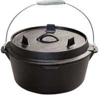 BlueCraft Gusseisen Dutch Oven | Feuertopf 9 qt ohne Füße Schmor-Topf