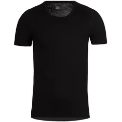 Funktionsshirt TRIGEMA "TRIGEMA T-Shirt aus Merinowolle", Damen, Gr. M, schwarz, 80% Wolle (Merinowolle), 20% Polyamid, sportlich, Kurzarm, Shirts