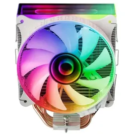 Mars Gaming MCPU-VR Weiß, CPU Kühlkörper, Dual Infinity Mirror ARGB, 4 HCT Heatpipes, 180W TDP, Ultra-quiet PWM 12cm Lüfter