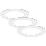 Briloner Di-Ka LED Einbauleuchte Flat-In 3er Set weiß Ø 12 cm 7W, neutralweiß