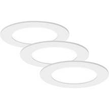 Briloner Di-Ka LED Einbauleuchte Flat-In 3er Set weiß Ø 12 cm 7W, neutralweiß