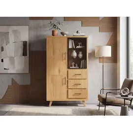 FineBuy Hochschrank 40 x 40 x 188 cm Braun
