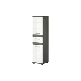 xonox.home Blake Standschrank 35 x 137 x 31 cm Rauchsilber/Weiß
