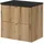 [en.casa] Waschbeckenunterschrank Skelbolu 2 Schubladen 60 x 59,5 x 40 cm Eichenoptik/Schwarz
