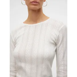 Vero Moda Langarmshirt VERO MODA "VMLISA LS TOP JRS NOOS", Damen, Gr. M, weiß (snow weiß), Jersey, Obermaterial: 100% Baumwolle, unifarben, normal, Rundhals, Shirts Langarmshirt