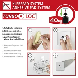 Wenko WC-Bürstengarnitur Turbo-Loc Quadro Silber/Weiß (1 St.)