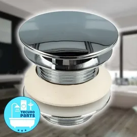 tecuro Design Ablaufventil 1 1/4 Zoll, nicht verschliessbar, für Waschbecken, MS-verchromt