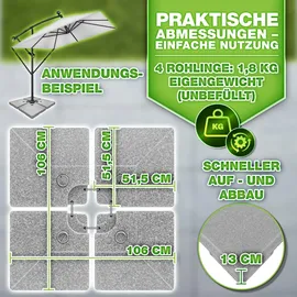 tillvex Schirmständer Granit 90 Liter Grau