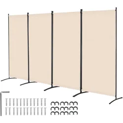 VEVOR Raumteiler Paravent Trennwand 3464mm 4 Paneele Büro Beige Sichtschutz