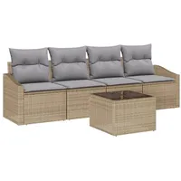 VidaXL 5-teiliges Garten Essgruppen Set mit Kissen Beige Poly