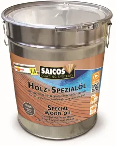 SAICOS Holzspezialöl, schwarz, Premium Schutz für alle Holzterrassen und Gartenmöbel, 10 Liter - Eimer