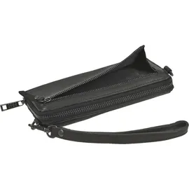 Bear Design Handytasche zum Umhängen Leder mit Geldbörse "Lilian" schwarz - Schwarz
